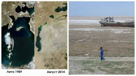 Печальное зрелище: остатки Аральского моря 