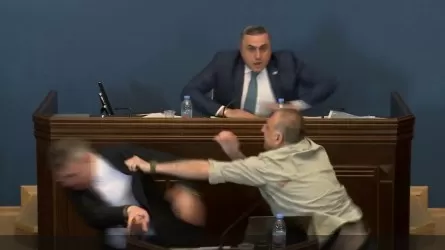 В парламенте Грузии подрались из-за закона об иноагентах