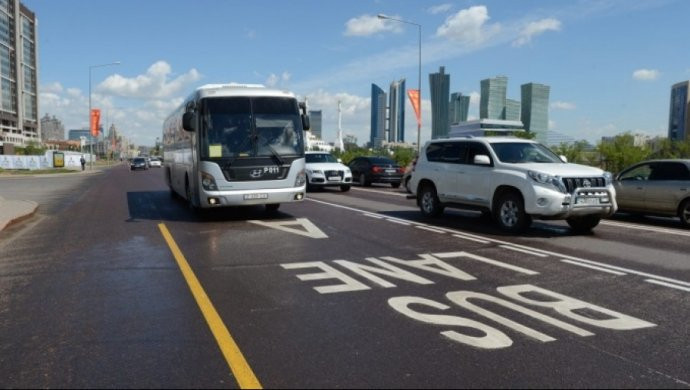 В Астане в 2019 году внедрение полос Bus Lane планируется на шести улицах  
